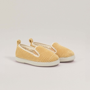 Chausson enfant velours, jaune