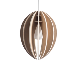 Lampe suspension bois et béton - Fève