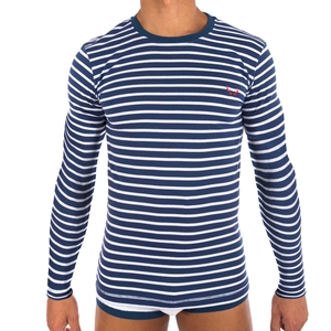 T-shirt marinière bleu marine - manches longues