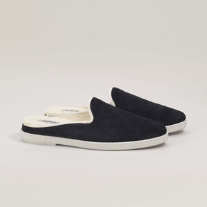 Mule homme cuir, marine