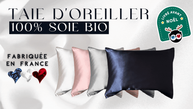 🇫🇷 Taie d'oreiller 100% Soie française & Made in France🌙