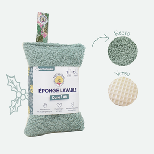 Éponge lavable et réutilisable - verte