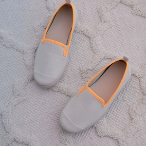 Espadrille R. PET recyclé, beige fluo orange