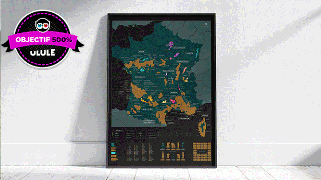 Carte De France À Gratter -70X42Cm - Poster À Gratter Les Régions