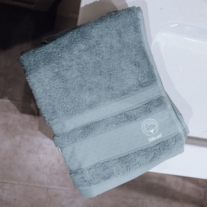 La serviette de toilette toute douce en coton bio | Bleu nébuleux