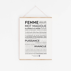 Affiche "Femme, mot magique"