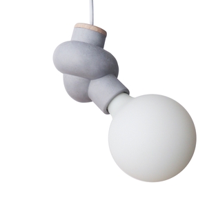 Lampe suspension béton et bois - Noeud