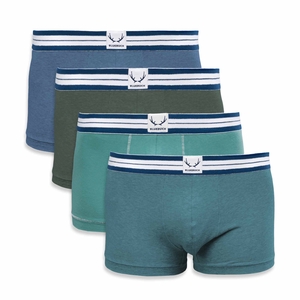 4 boxers classiques (vert, bleu lune ,vert foncé, vert océan)