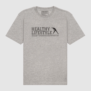 T-SHIRT HEALTHY LIFESTYLE GRIS CHINÉ