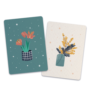 Lot de 2 cartes postales - Fleur de Safran & Mimosa