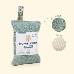 Éponge lavable et réutilisable - verte