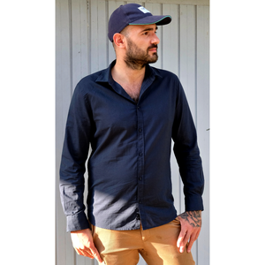 La chemise légère mixte en coton bio | Bleu marine