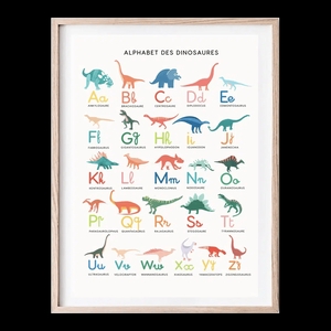 Affiche Abécédaire Dinosaure - Sans cadre