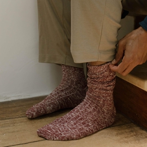 Chaussettes chinées homme bordeaux